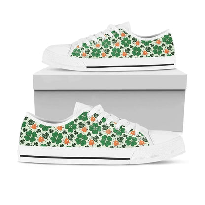 Celtic Low Top Shoes Ireland Shamrock With Leprechaun Happy St. Patrick'S Day
