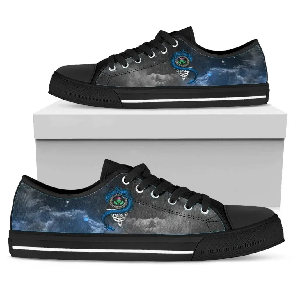 Scotland Celtic Low Top Shoes Dragon & Thistle With Celtic