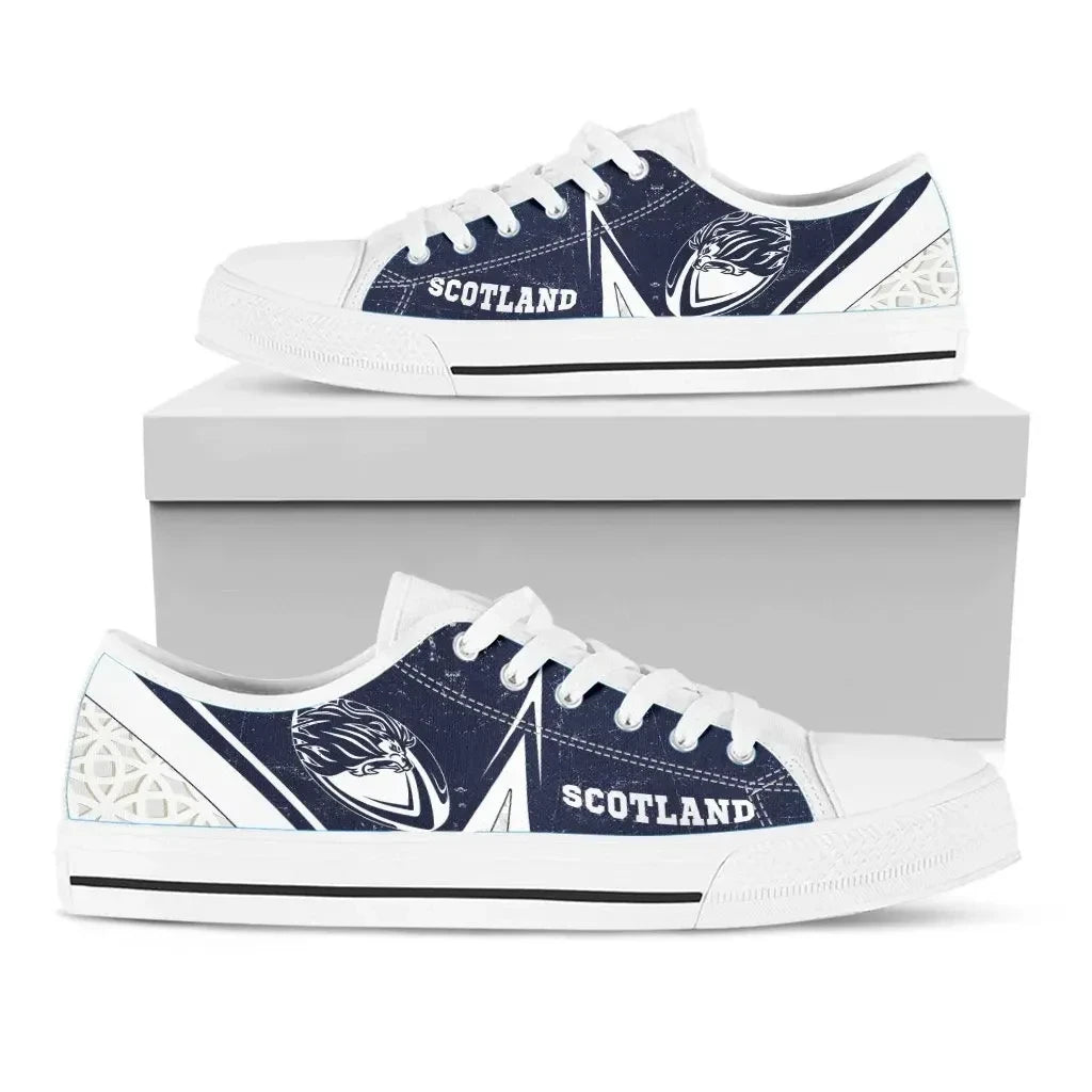 Scotland Rugby Low Top Shoes Celtic Scottish Rugby Ball Lion Ver