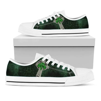 Ireland Celtic Low Top Shoes Celtic Cross & Shamrock Skew Style