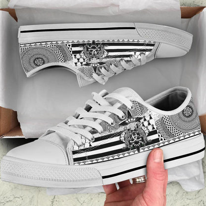 Celtic Brittany Low Top Shoes Brittany Flag With Stoat Ermine And Triskelion Symbols