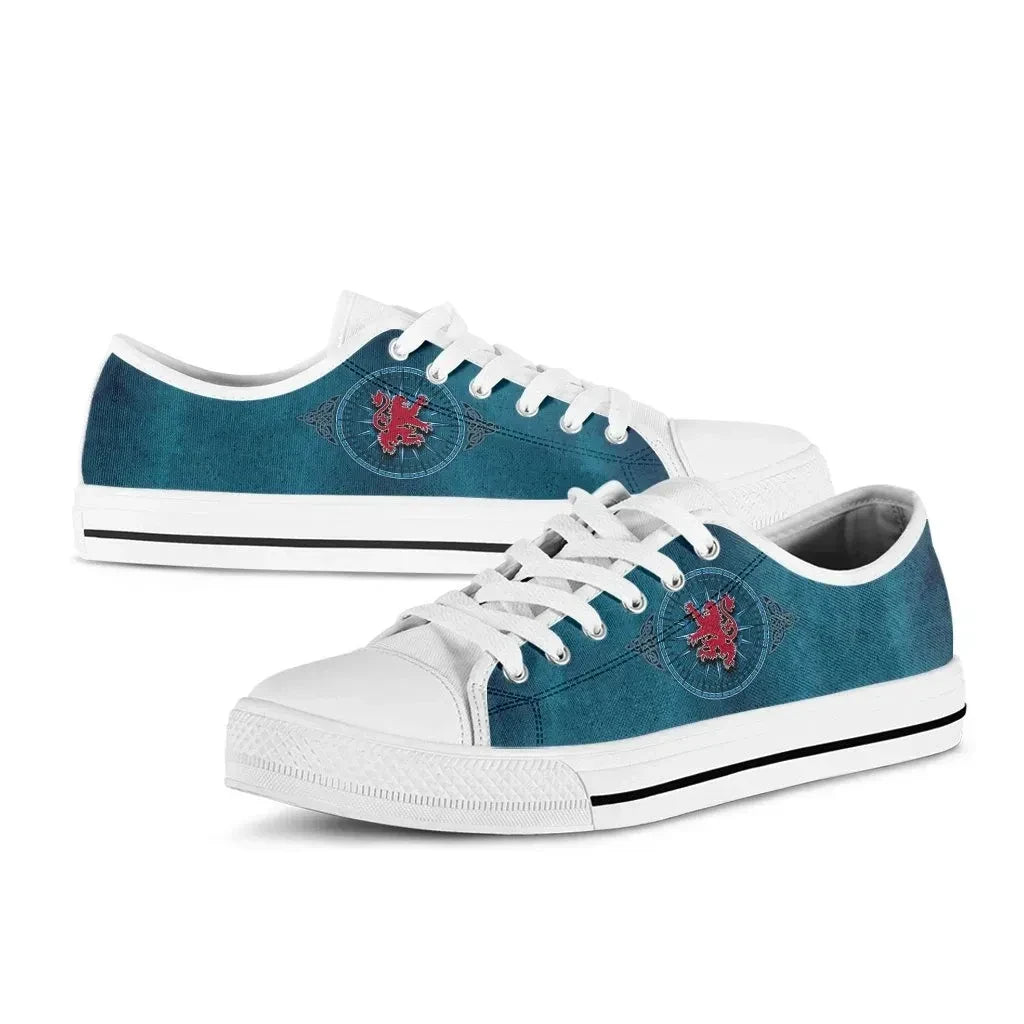 Scotland Celtic Low Top Shoes Celtic Compass With Scottish Lion