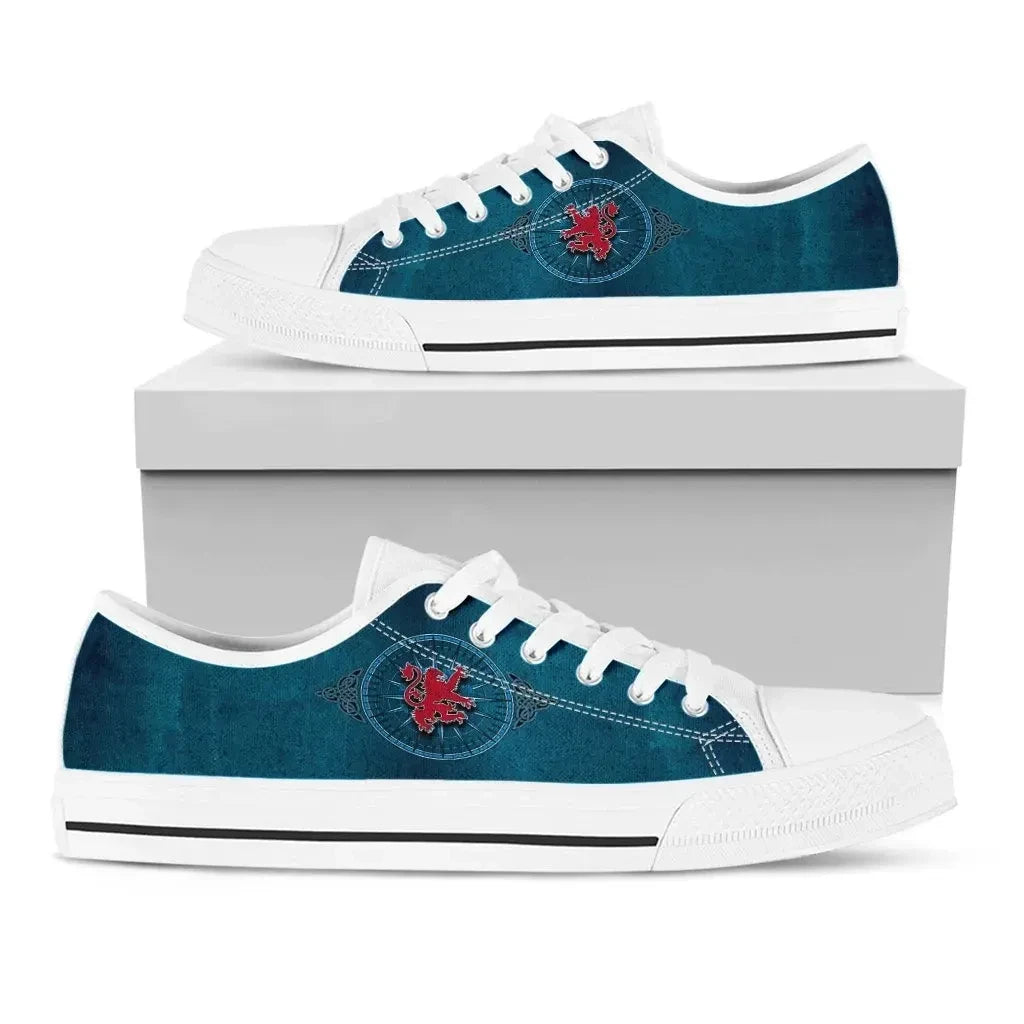 Scotland Celtic Low Top Shoes Celtic Compass With Scottish Lion