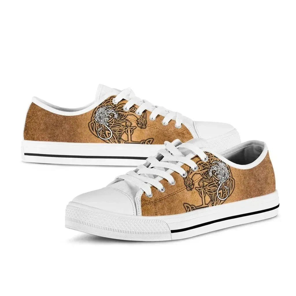 Celtic Dragon Low Top Shoes Celtic Dragon With Cross Vintage Style