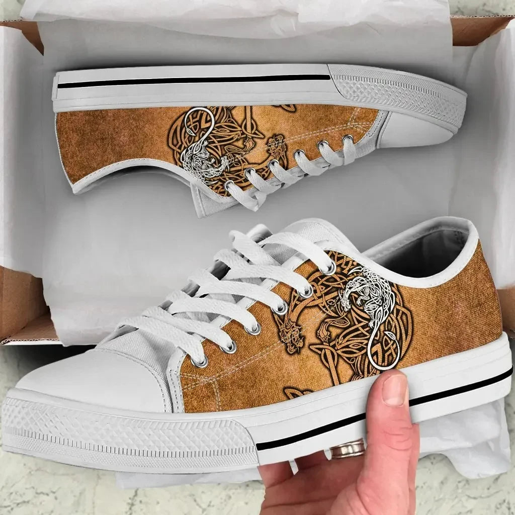Celtic Dragon Low Top Shoes Celtic Dragon With Cross Vintage Style