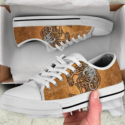 Celtic Dragon Low Top Shoes Celtic Dragon With Cross Vintage Style