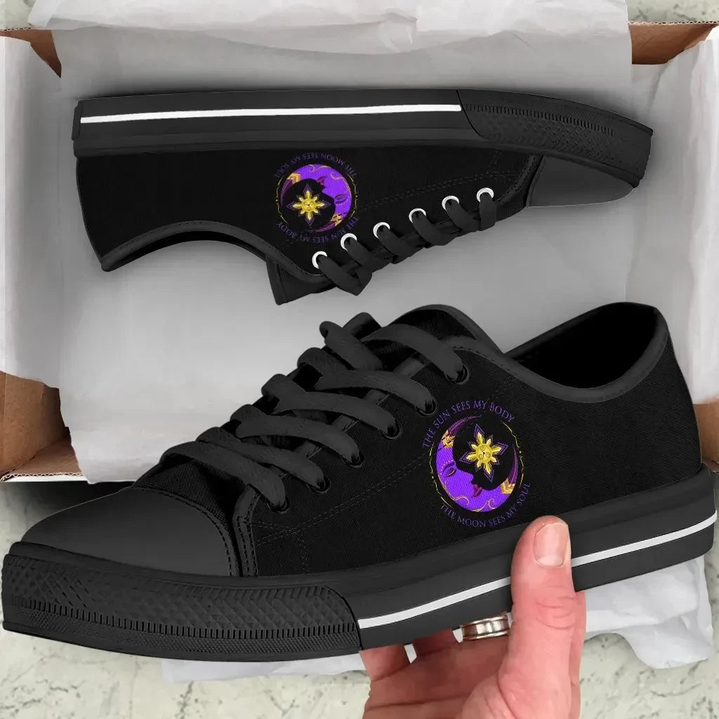 Celticone Wicca Low Top Shoes The Moon Sees My Soul