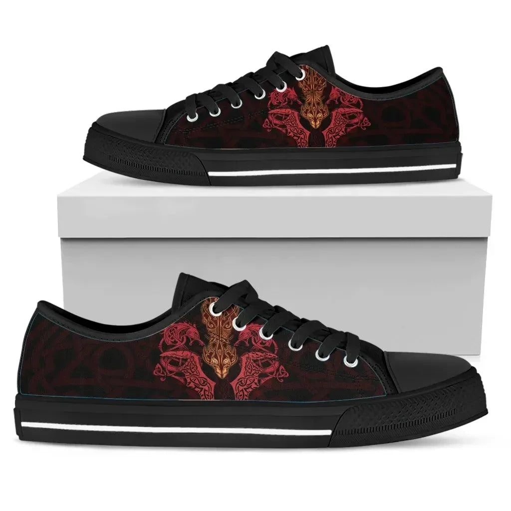 Celtic Dragon Low Top Shoes Dragon Sword, Cross Patterns