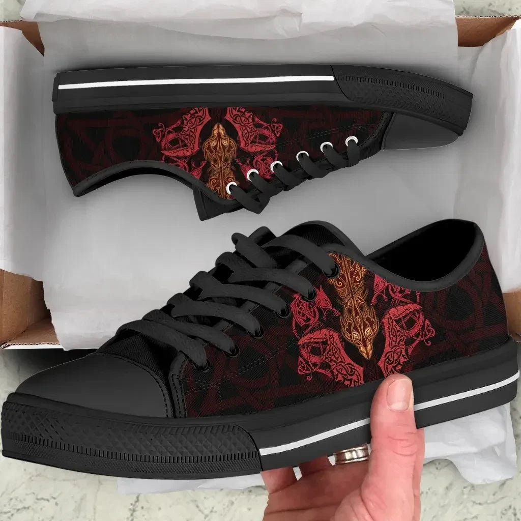 Celtic Dragon Low Top Shoes Dragon Sword, Cross Patterns