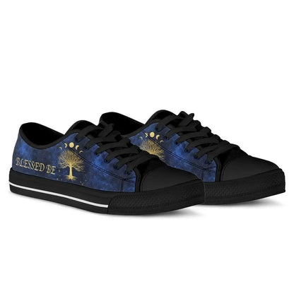 Celtic Wicca Low Top Shoes Moon Phases & Tree Of Life