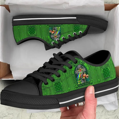 Ireland St. Patrick'S Day Low Top Shoes Leprechaun With Celtic Claddagh Ring Cross