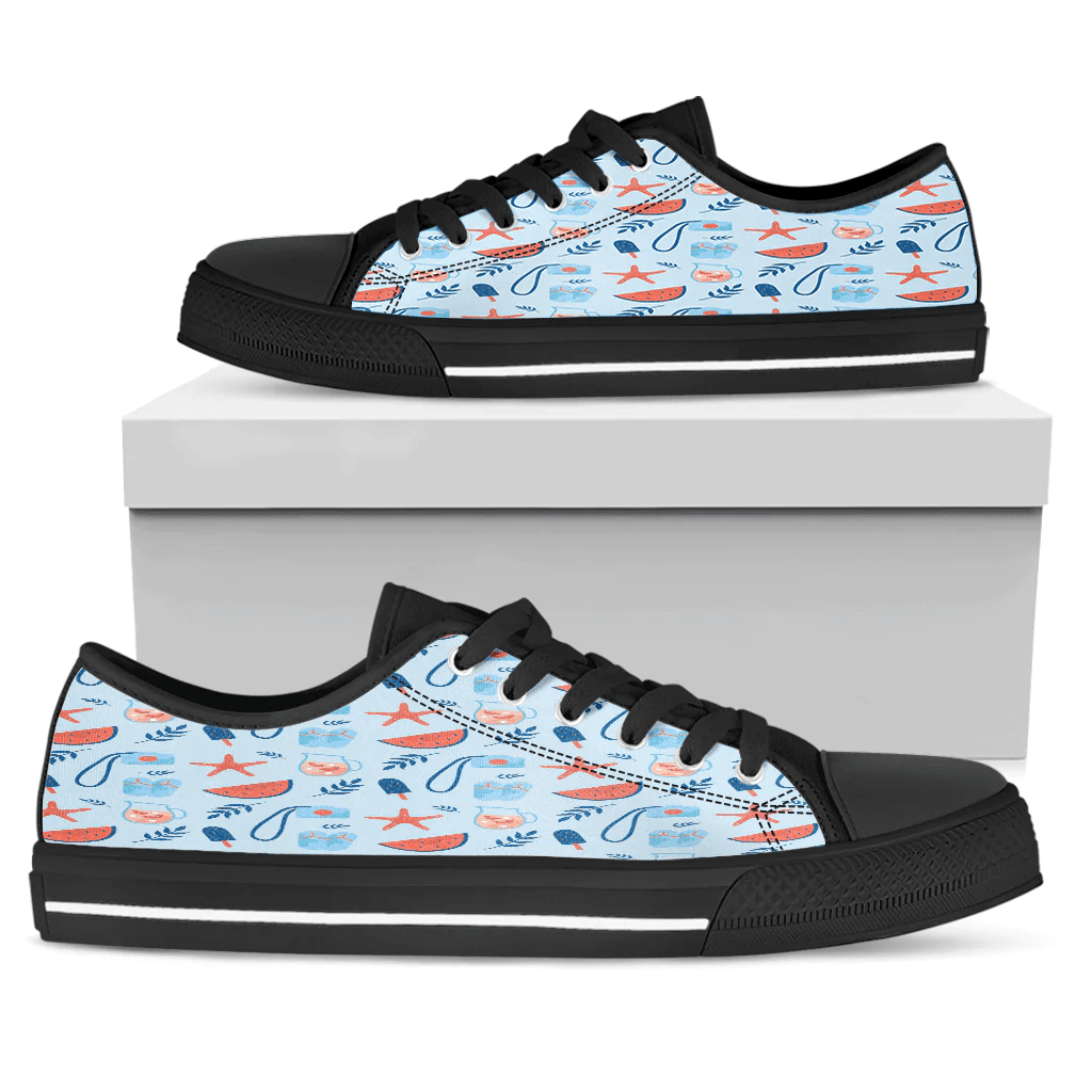 Shoes Summer Pattern Sea Travel Experience Low Top Shoes