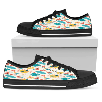 Shoes Summer Pattern Sun And Watermelon Low Top Shoes