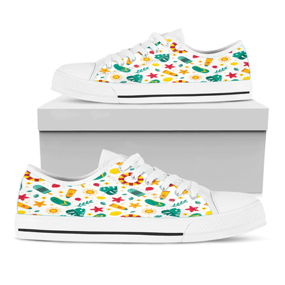 Shoes Summer Pattern Ice Cream Color Cute Low Top Shoes