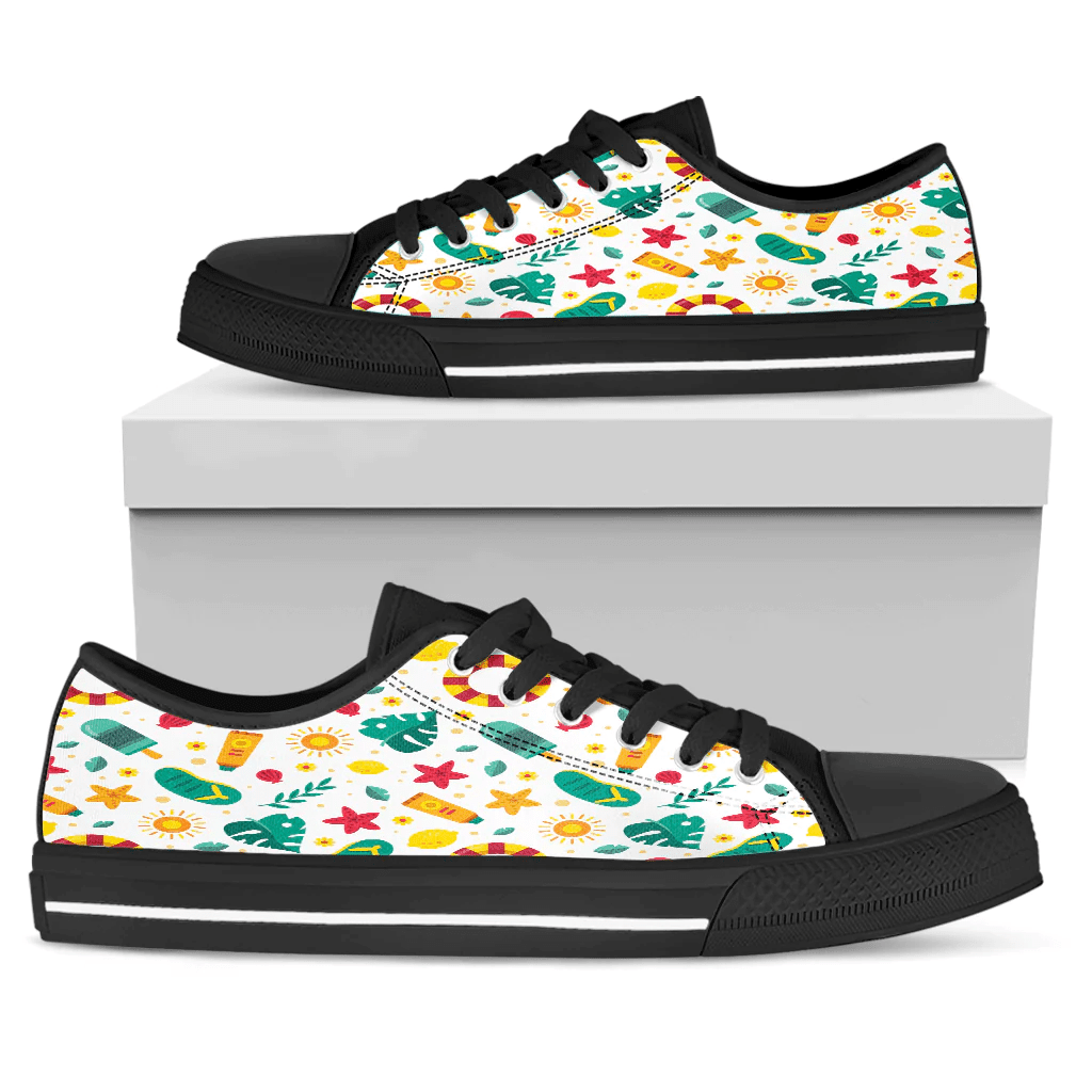 Shoes Summer Pattern Ice Cream Color Cute Low Top Shoes