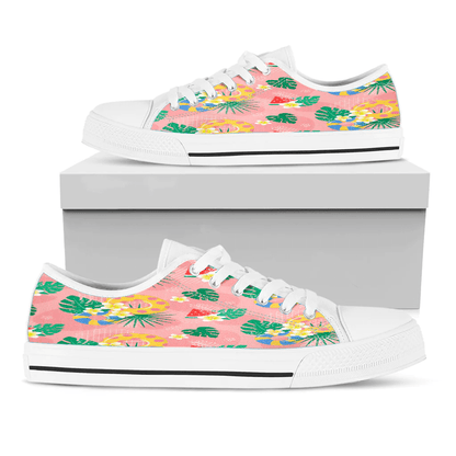 Shoes Hawaiian Summer Pattern Lifebuoy Fresh Bright Color Low Top Shoes