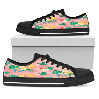 Shoes Hawaiian Summer Pattern Lifebuoy Fresh Bright Color Low Top Shoes