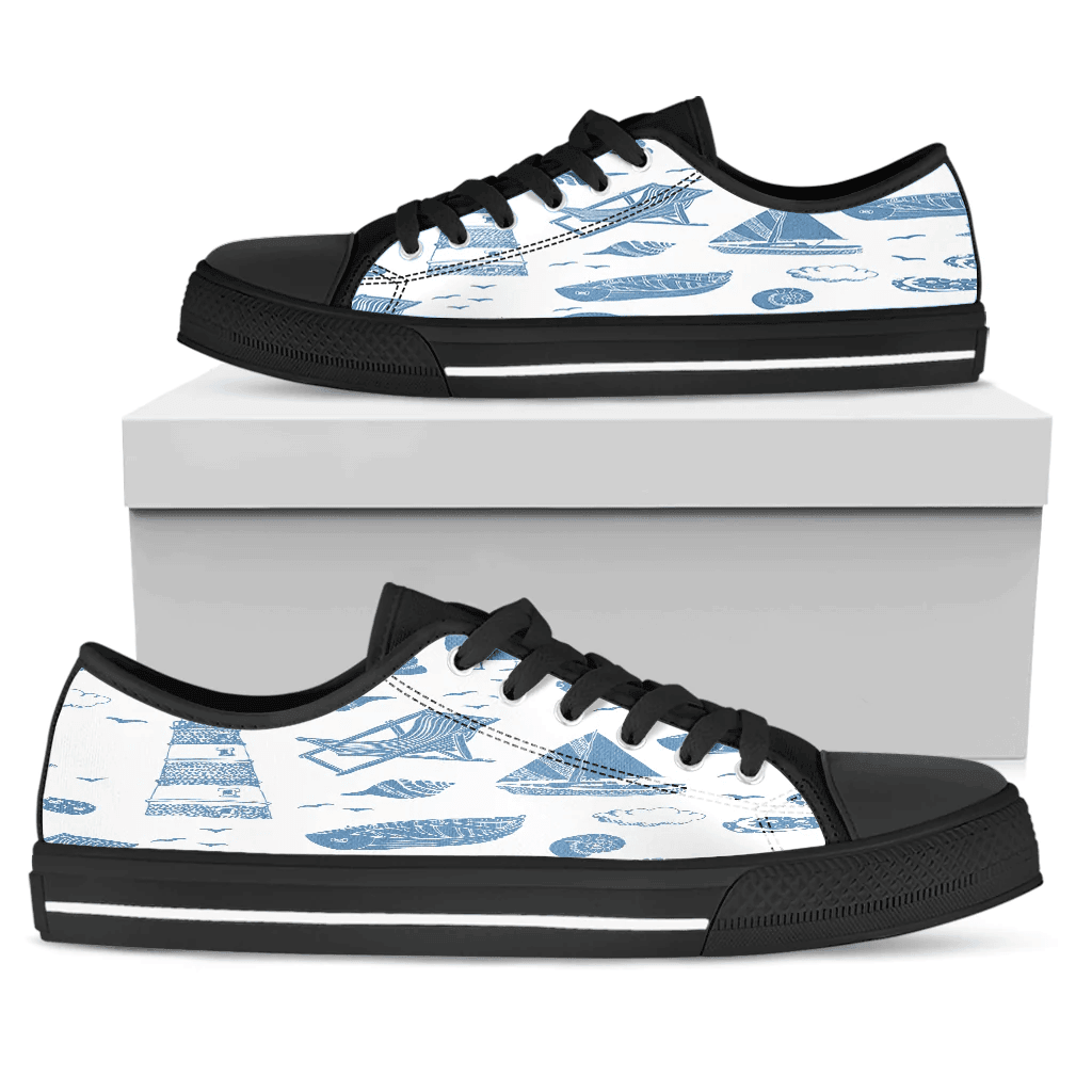 Shoes Summer Pattern Lighthouse Pleasant Colors Low Top Shoes
