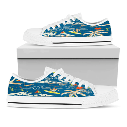 Shoes Hawaiian Summer Beach Pattern Low Top Shoes