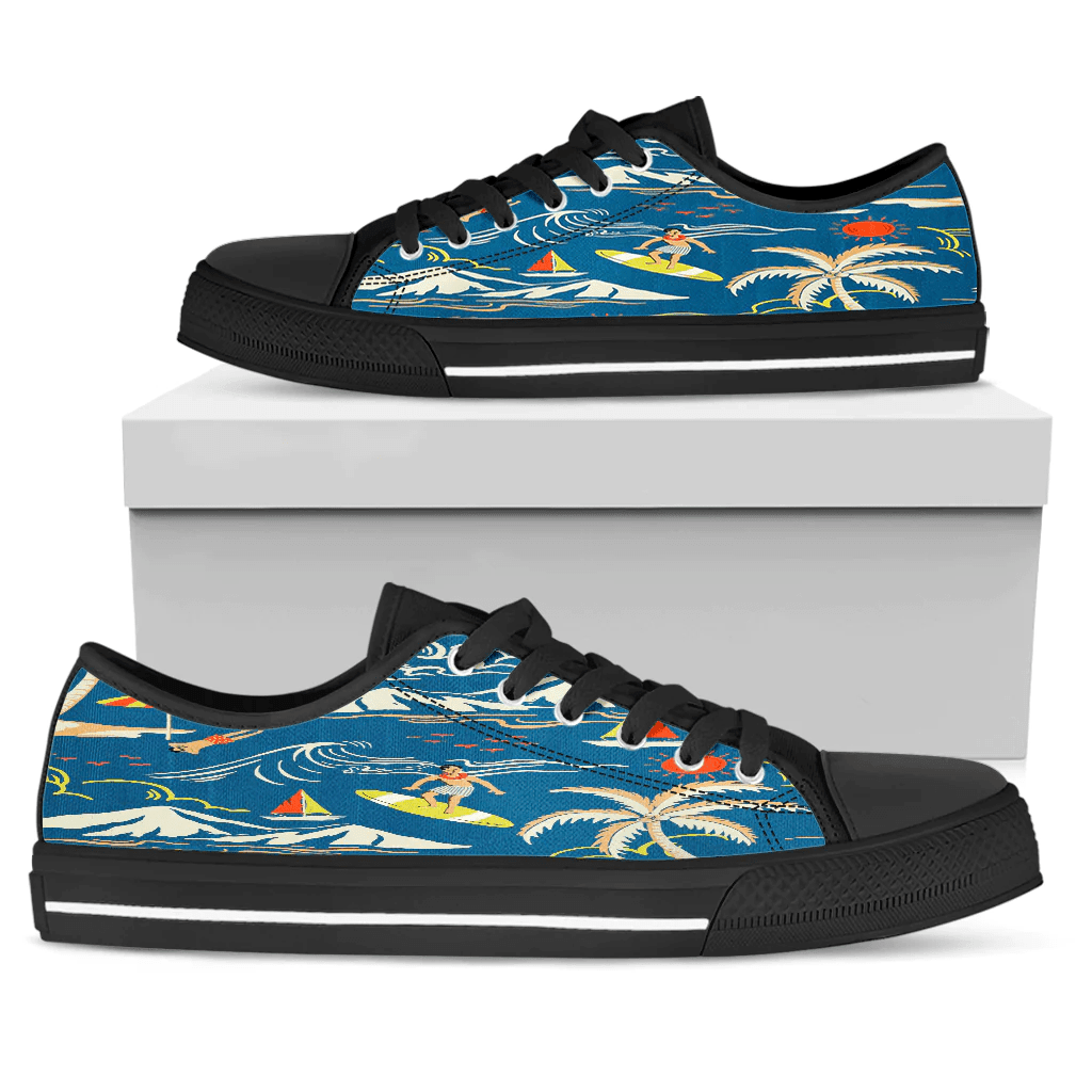 Shoes Hawaiian Summer Beach Pattern Low Top Shoes