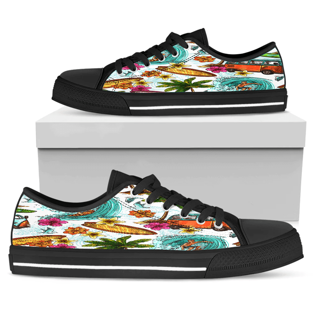 Shoes Alohawaiian Summer Pattern Sea Travel And Surfring Low Top Shoes