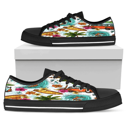 Shoes Alohawaiian Summer Pattern Sea Travel And Surfring Low Top Shoes