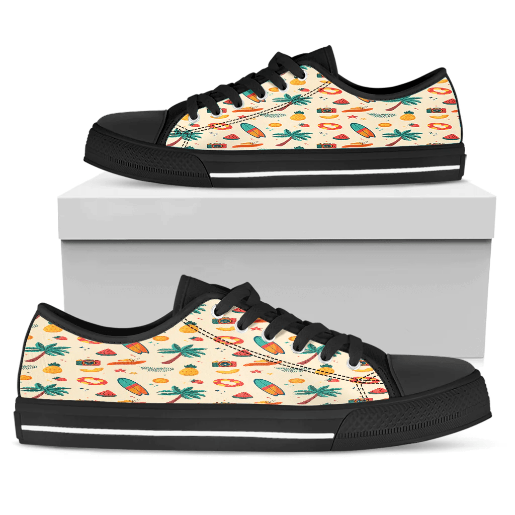 Shoes Hawaiian Summer Travel Pattern Low Top Shoes
