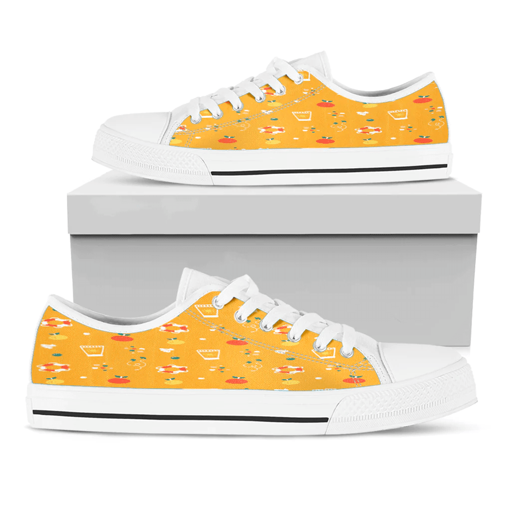 Shoes Hawaiian Summer Pattern Sunscreen,Fruit And Conch Low Top Shoes