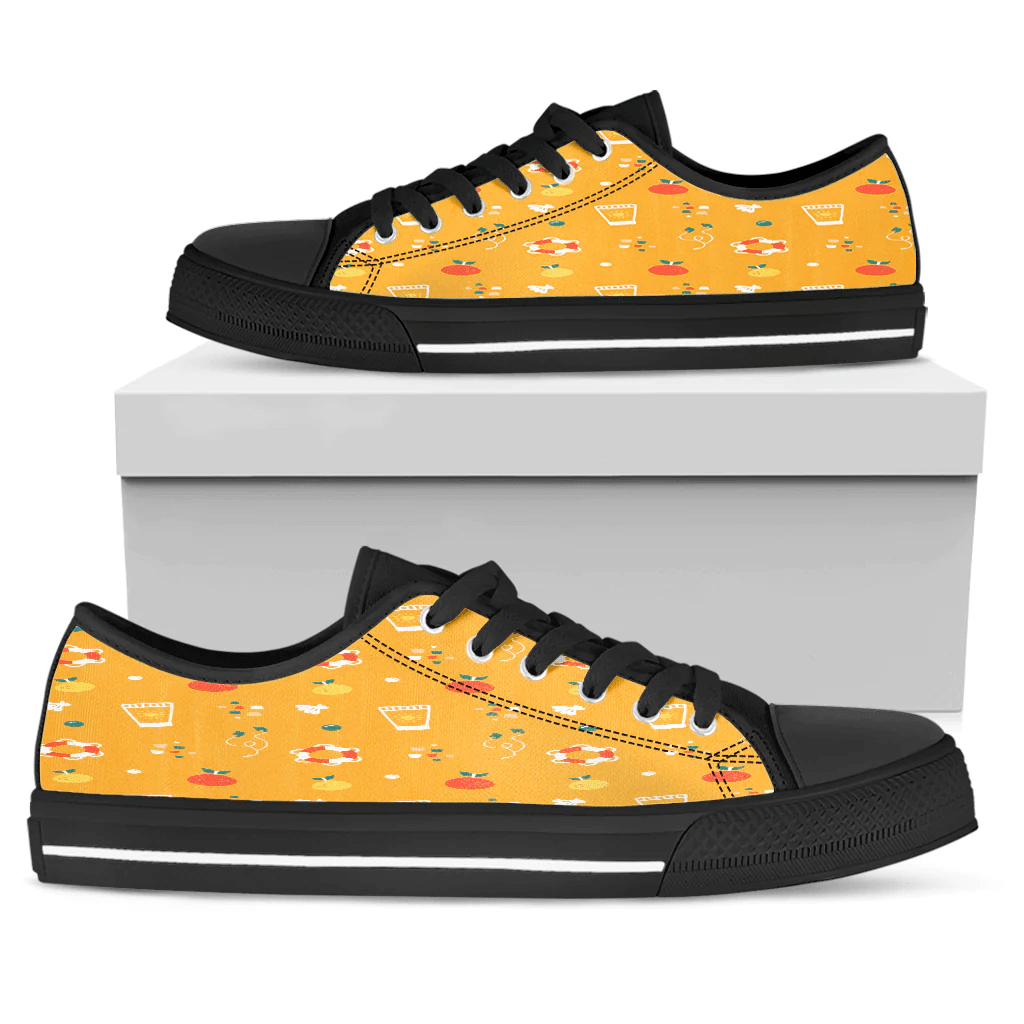 Shoes Hawaiian Summer Pattern Sunscreen,Fruit And Conch Low Top Shoes