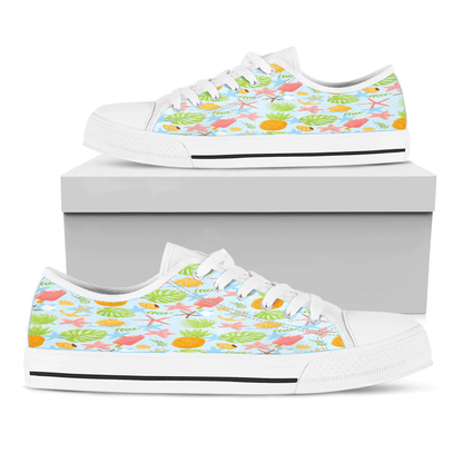 Shoes Sea Pattern And Tropical Fruits Low Top Shoes