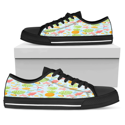 Shoes Sea Pattern And Tropical Fruits Low Top Shoes
