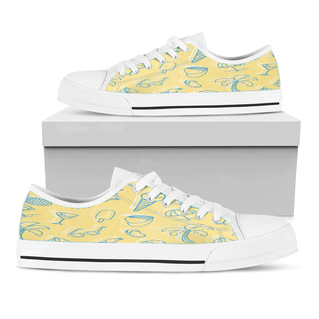 Shoes Summer Pattern Cartoon Drawing Low Top Shoes