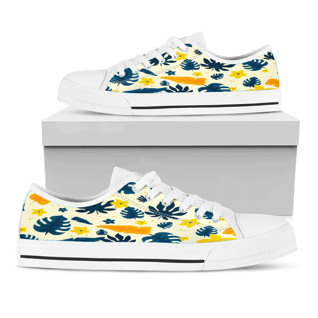 Shoes Hawaiian Summer Pattern Leaves And Floral Low Top Shoes