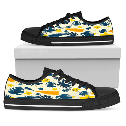 Shoes Hawaiian Summer Pattern Leaves And Floral Low Top Shoes