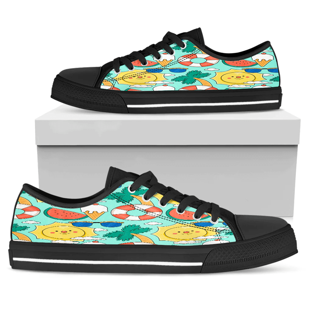 Shoes Summer Pattern Comic Style And Sun Low Top Shoes