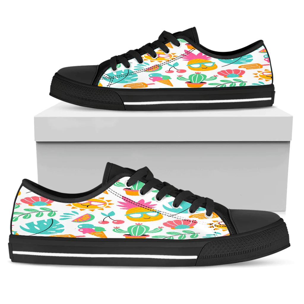 Shoes Summer Pattern Funny Drawings Low Top Shoes