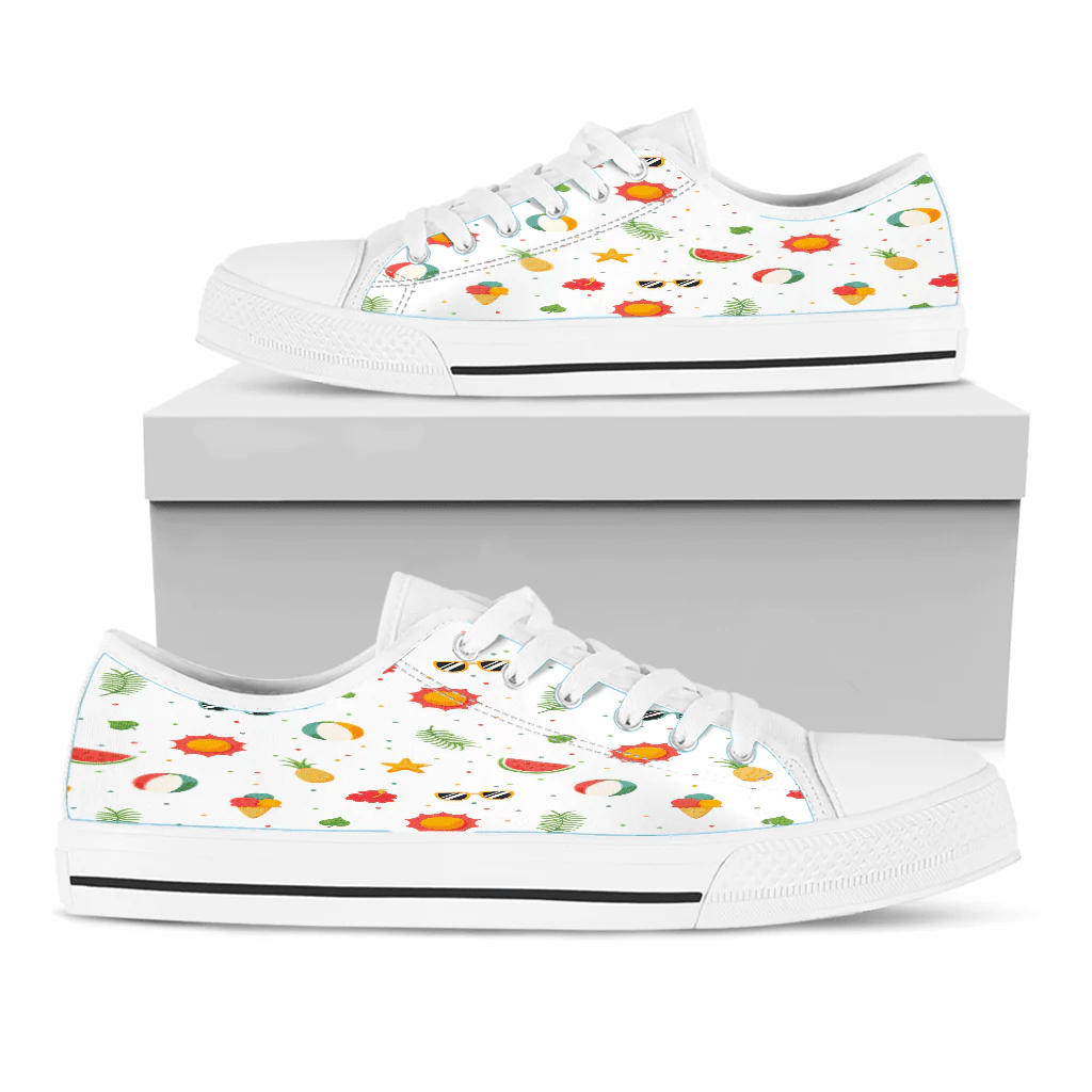 Shoes Summer Pattern Fresh Bright Color Low Top Shoes