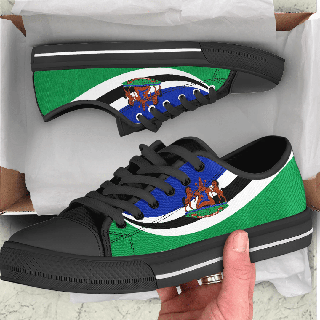 Shoes Lesotho Coat Of Arms And Flag Low Top Shoes