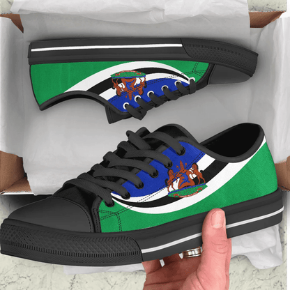 Shoes Lesotho Coat Of Arms And Flag Low Top Shoes