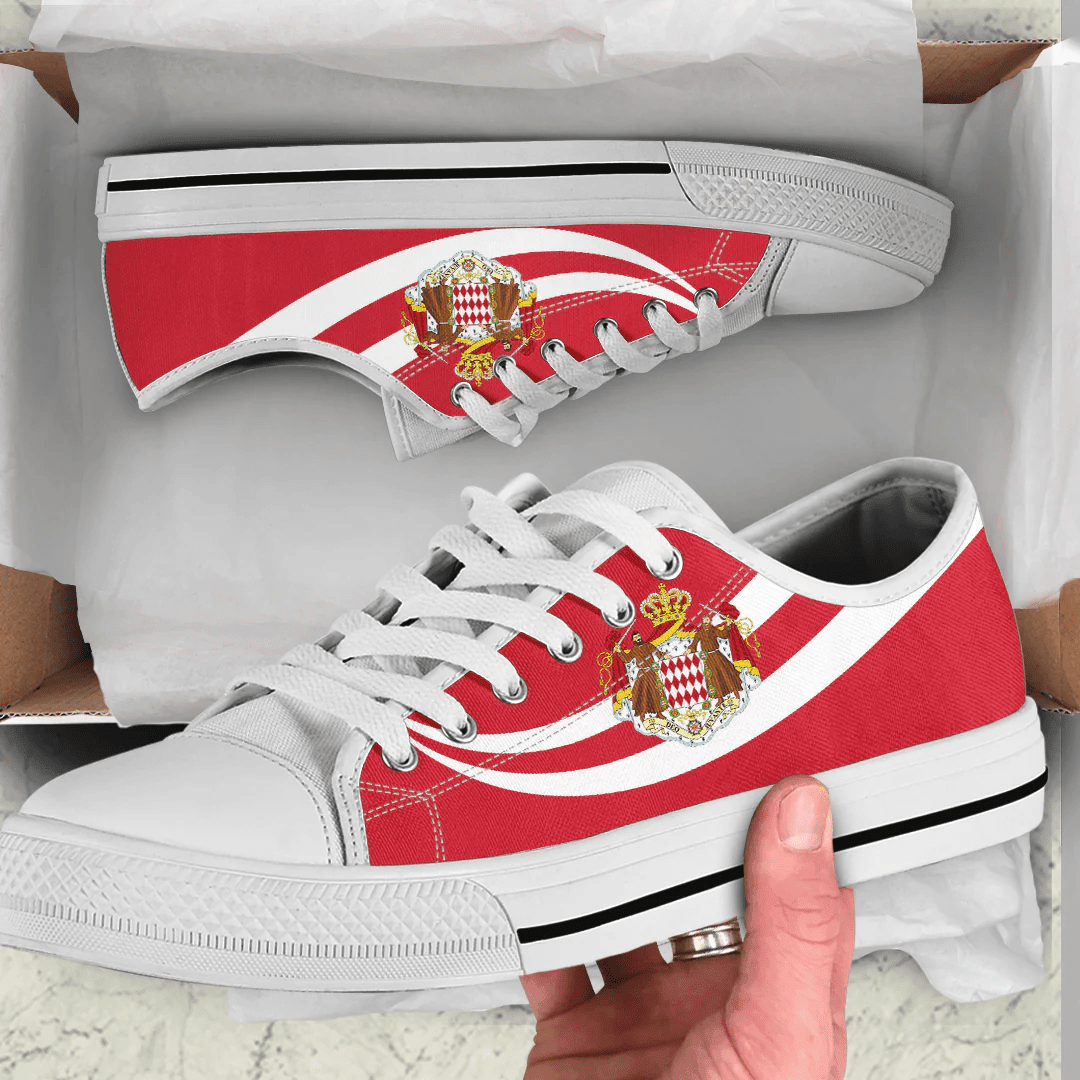 Shoes Monaco Coat Of Arms And Flag Low Top Shoes