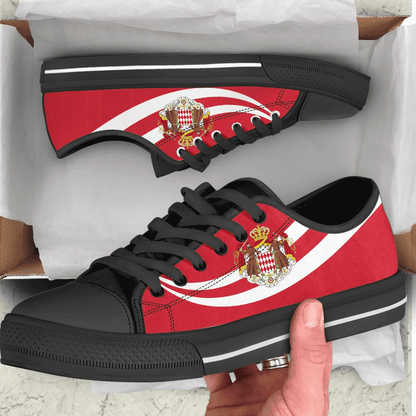 Shoes Monaco Coat Of Arms And Flag Low Top Shoes