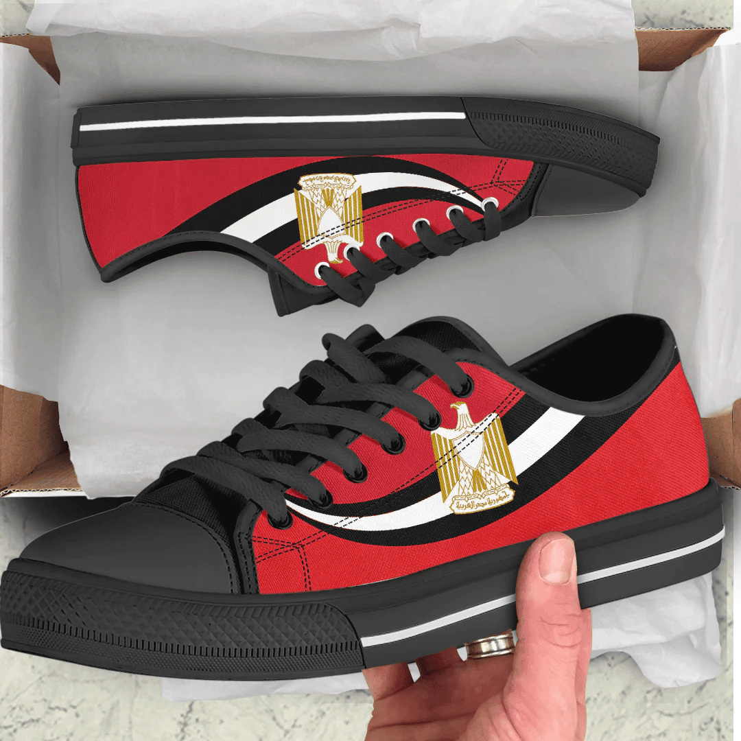 Shoes Egypt Coat Of Arms And Flag Low Top Shoes