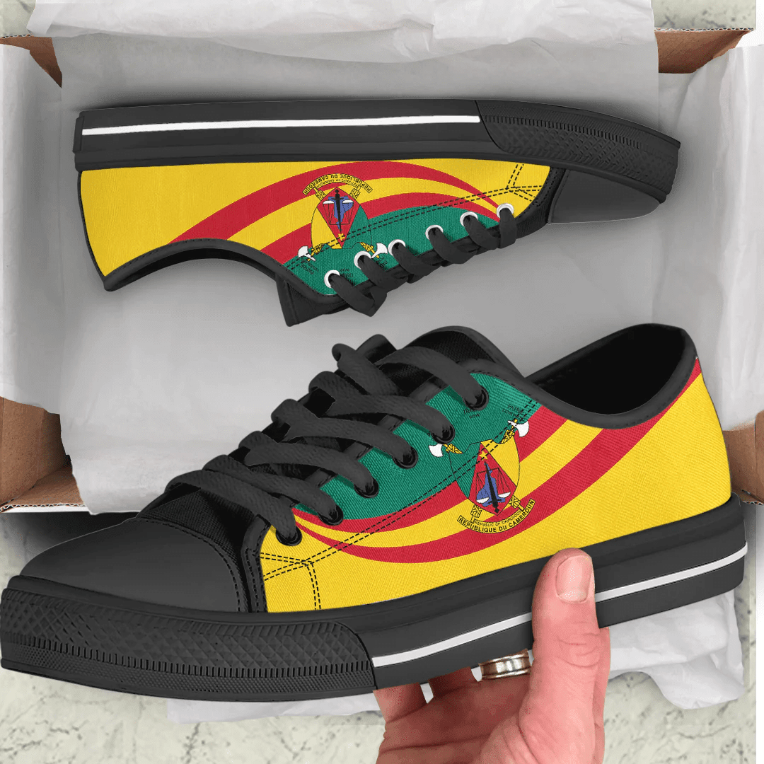 Shoes Cameroon Coat Of Arms And Flag Low Top Shoes