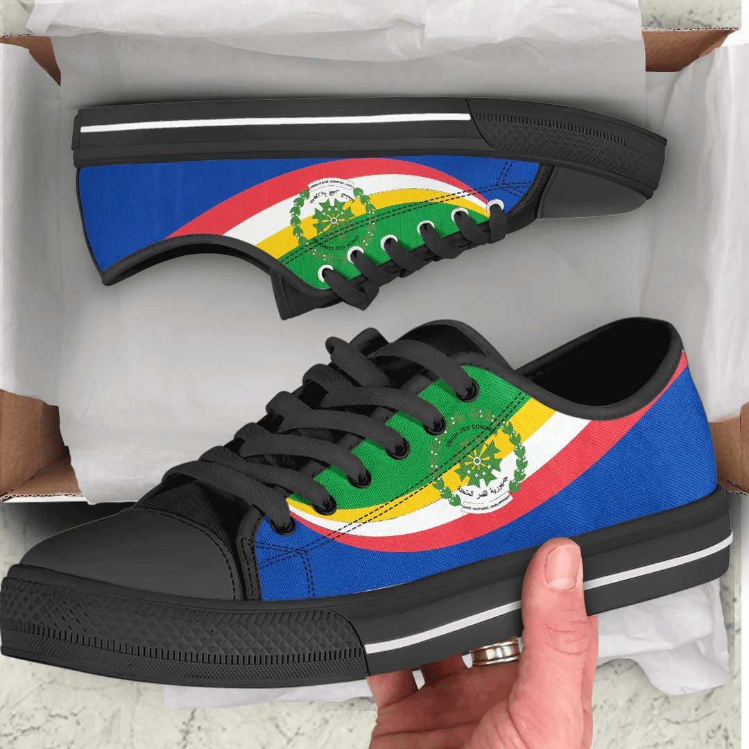 Shoes Comoros Coat Of Arms And Flag Low Top Shoes