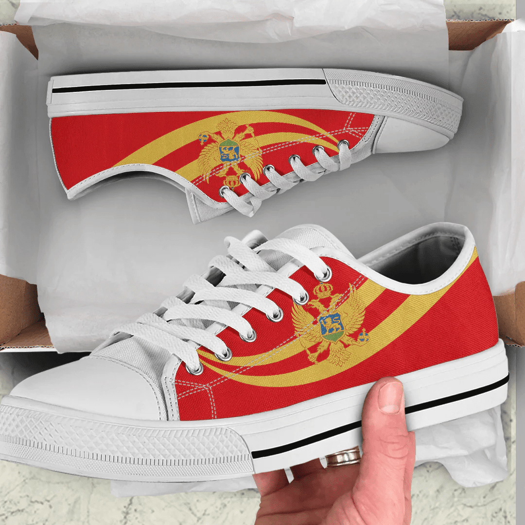 Shoes Montenegro Coat Of Arms And Flag Low Top Shoes