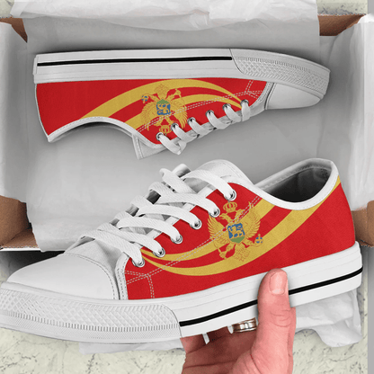 Shoes Montenegro Coat Of Arms And Flag Low Top Shoes