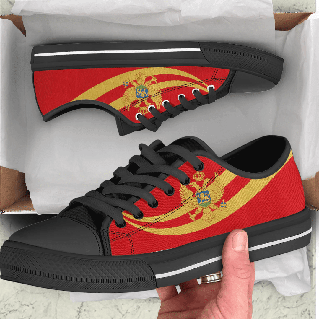 Shoes Montenegro Coat Of Arms And Flag Low Top Shoes