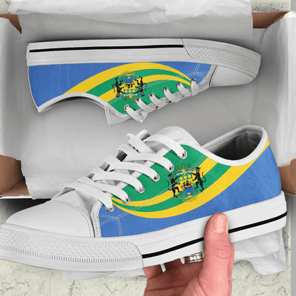 Shoes Gabon Coat Of Arms And Flag Low Top Shoes