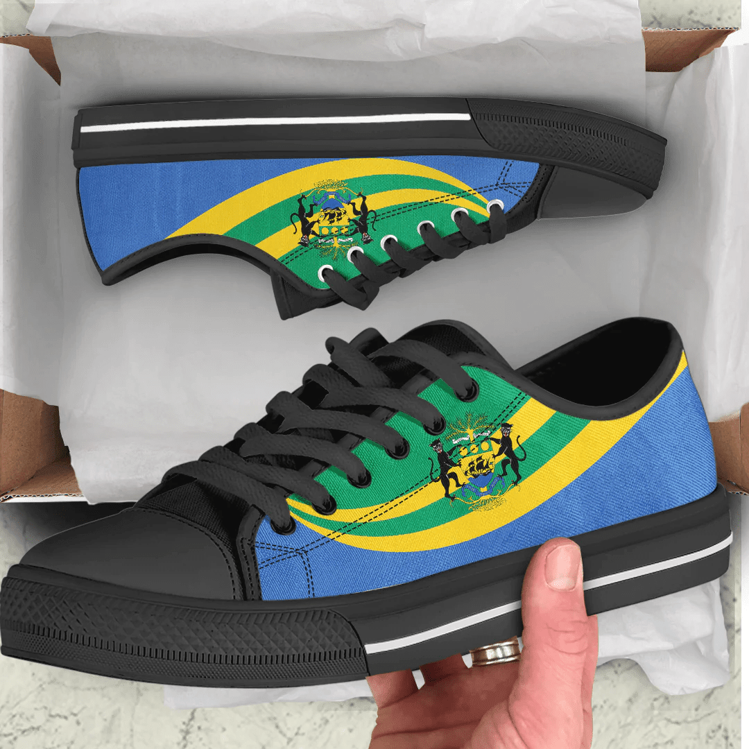 Shoes Gabon Coat Of Arms And Flag Low Top Shoes