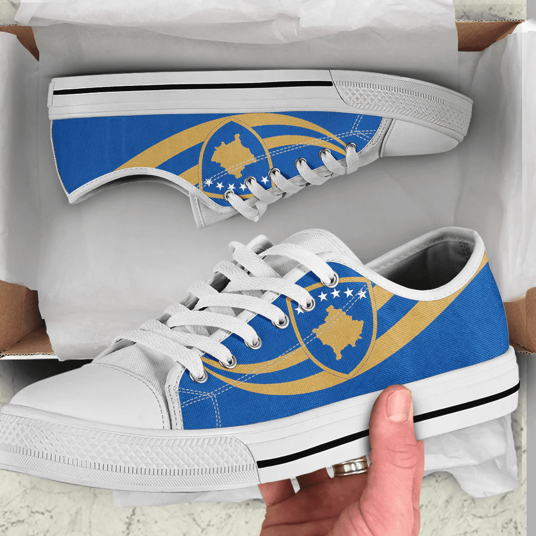 Shoes Kosovo Coat Of Arms And Flag Low Top Shoes
